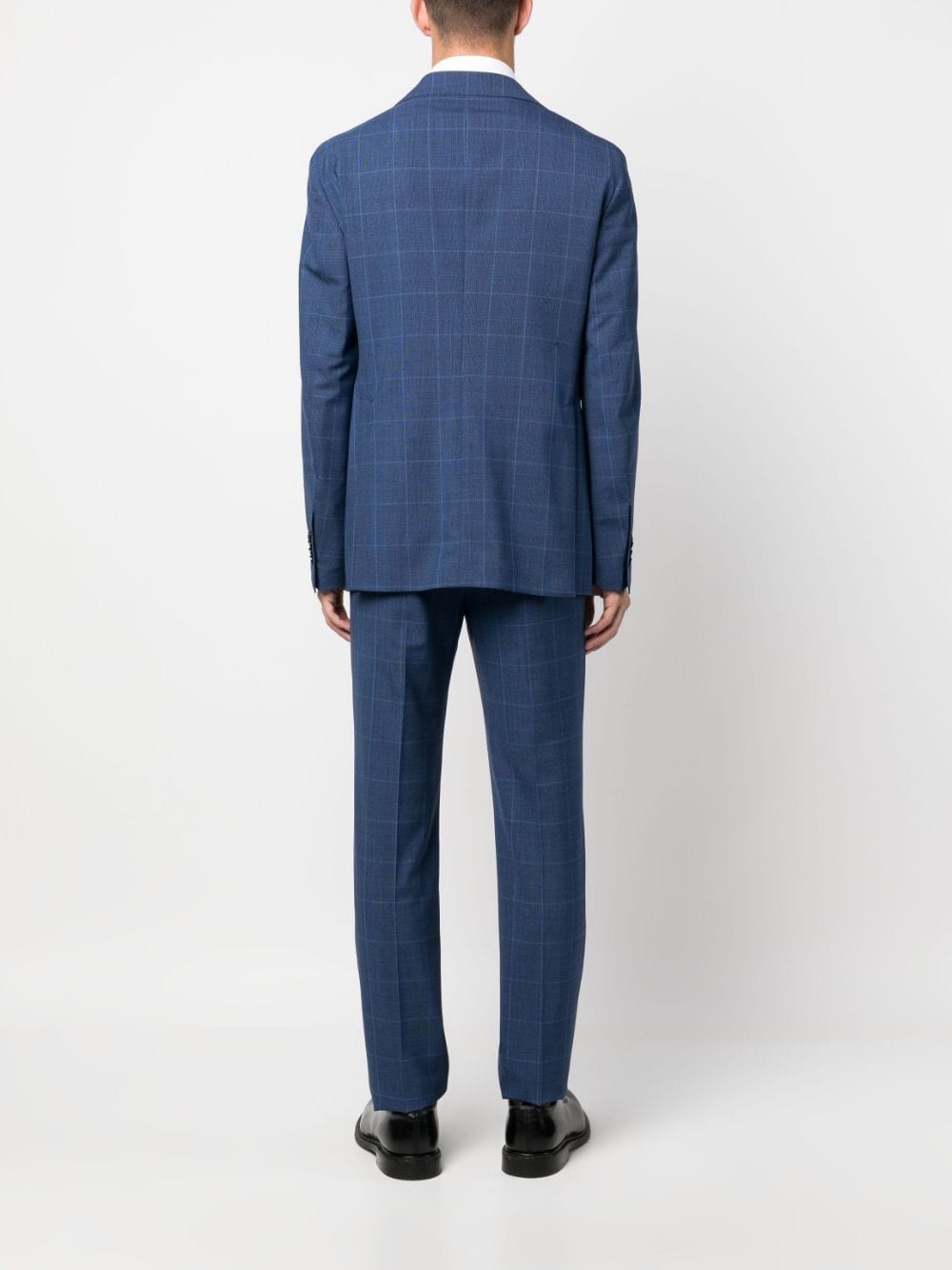 Shop Tagliatore Check-print Two-piece Suit In Blue