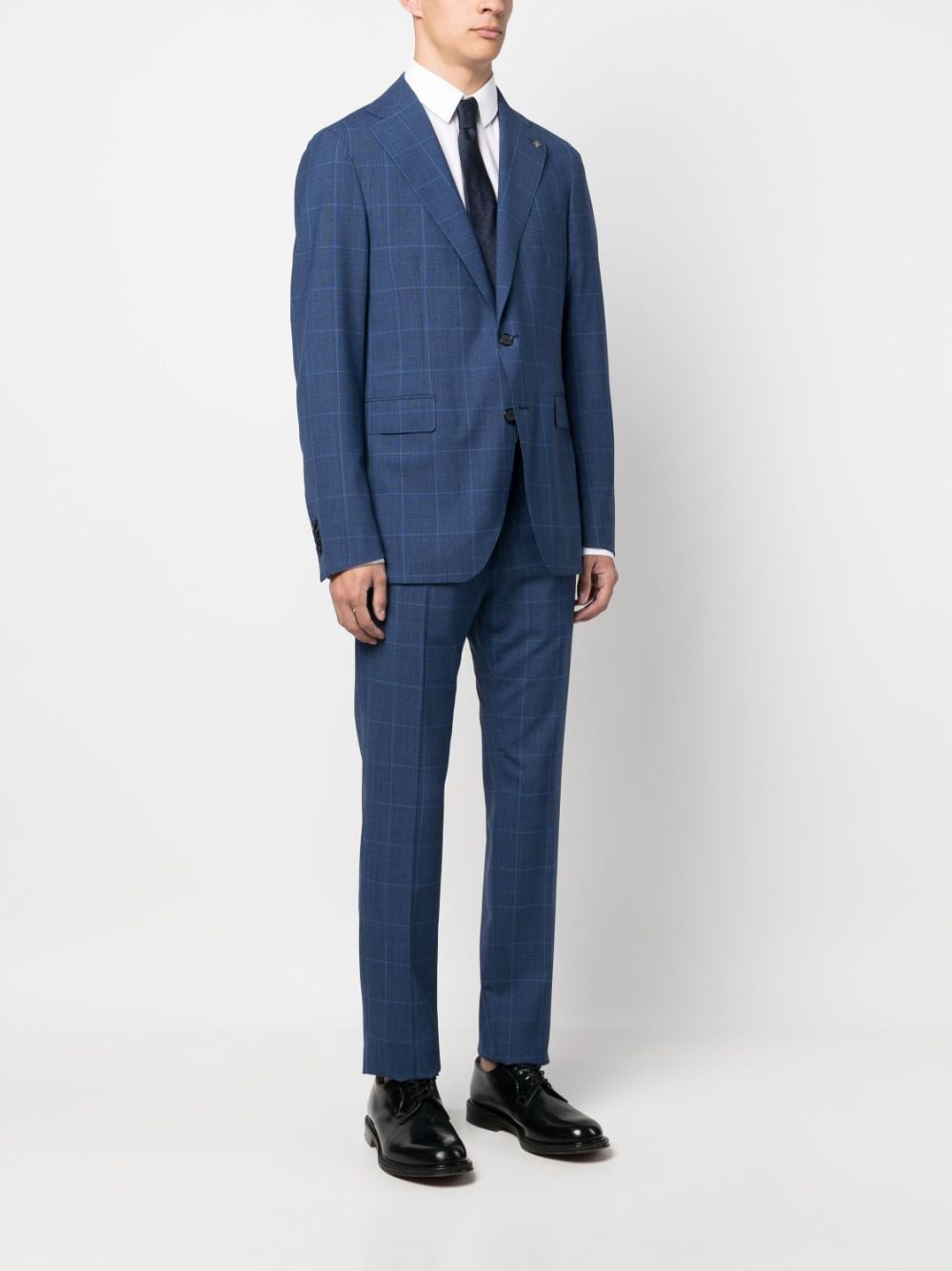 Shop Tagliatore Check-print Two-piece Suit In Blue