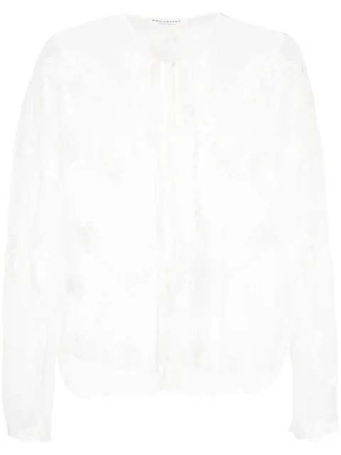 Philosophy Di Lorenzo Serafini embroidered-design sheer blouse