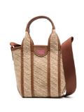 See by Chloé leather-trimmed jute tote bag - Neutrals