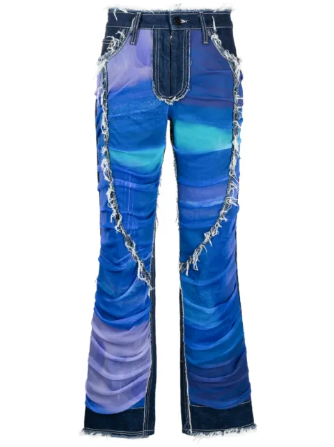 Paula Canovas del Vas tulle-panels straight-leg jeans 