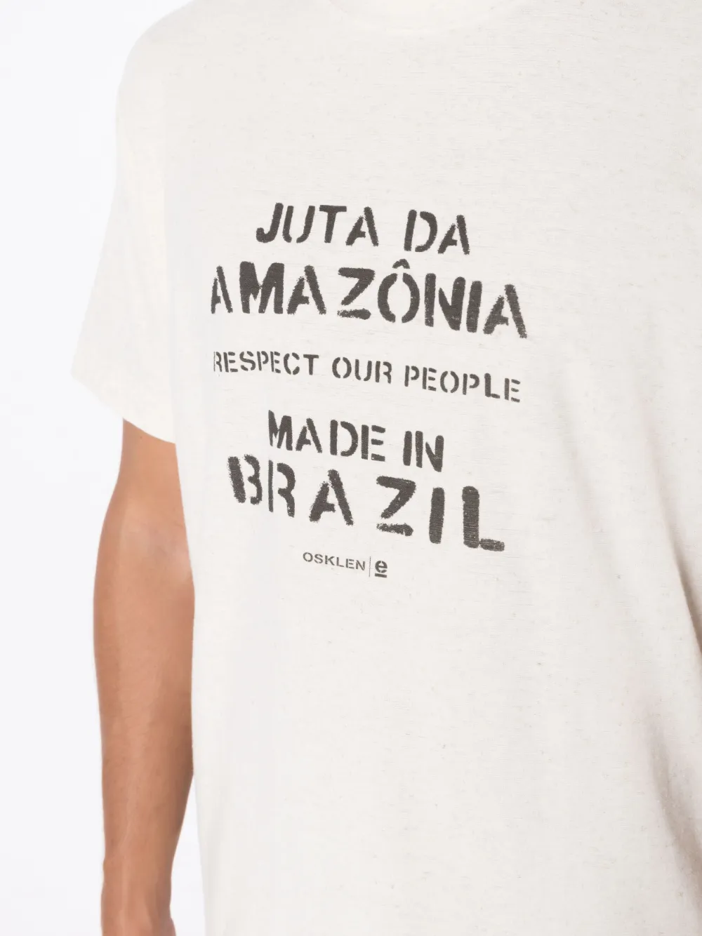 Osklen Slogan-print Jersey T-shirt In Neutrals