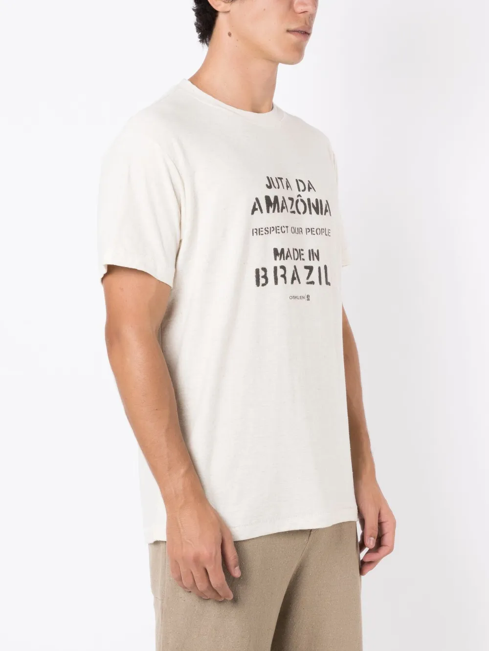 Osklen Slogan-print Jersey T-shirt In Neutrals