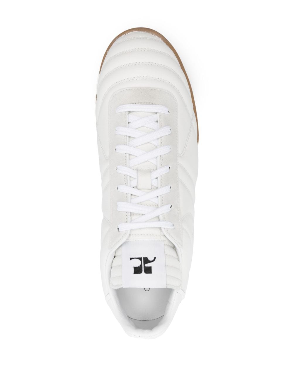 Shop Courrèges Low-top Leather Sneakers In Weiss