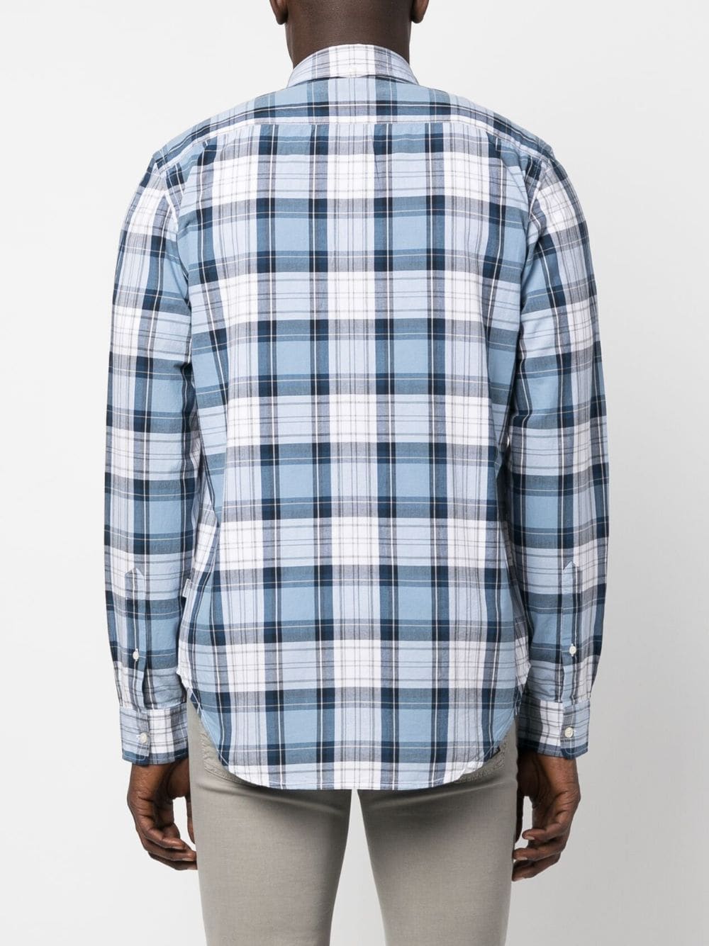 Shop Woolrich Plaid-pattern Cotton Shirt In Blue