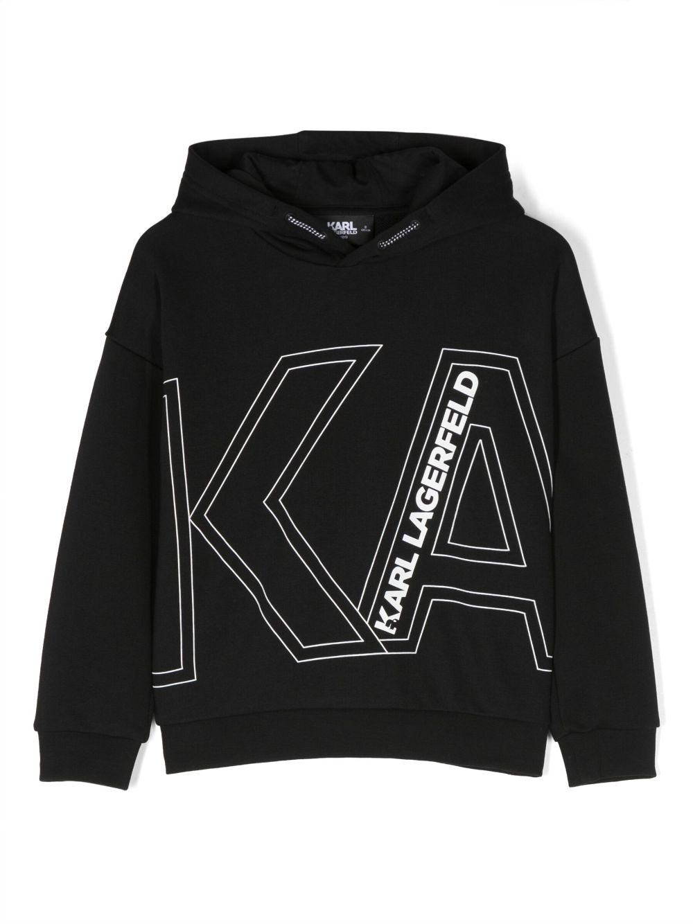 Karl Lagerfeld Kids Karl-print cotton-blend hoodie - Black