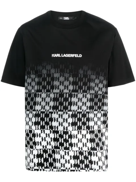 Karl Lagerfeld 로고 프린트 옹브레 이펙트 티셔츠