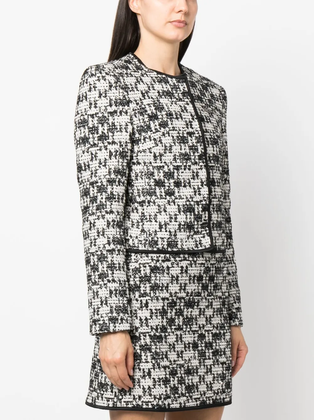 Karl Lagerfeld embroidered-logo Bouclé Jacket - Farfetch