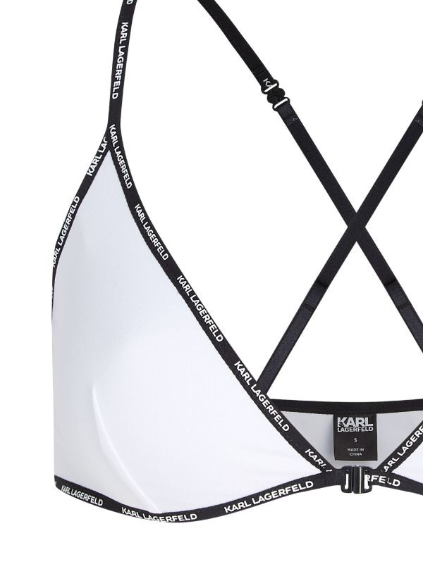 Karl Lagerfeld Mini Logo Cotton Triangle Bra - Farfetch