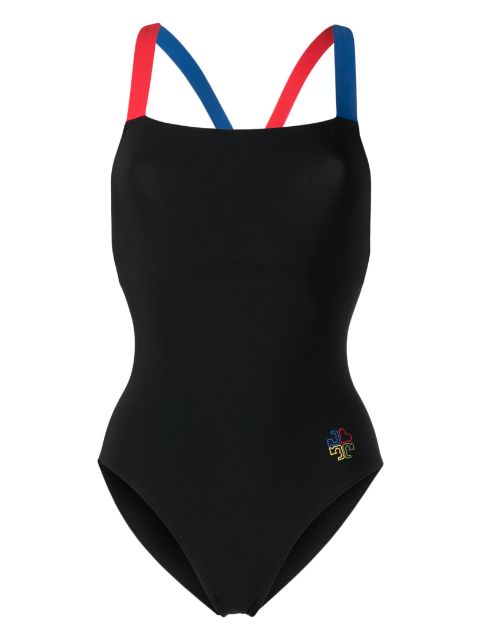 Tory Burch logo-detail colorblocked swimsuit Women