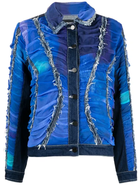 Paula Canovas del Vas ruched frayed denim jacket 