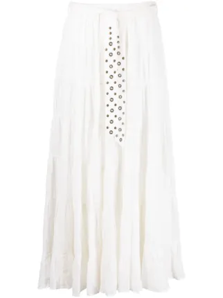 Linen eyelet clearance skirt