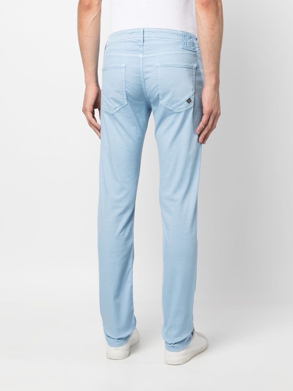 Shop Incotex Low-rise Slim-cut Trousers In Blue