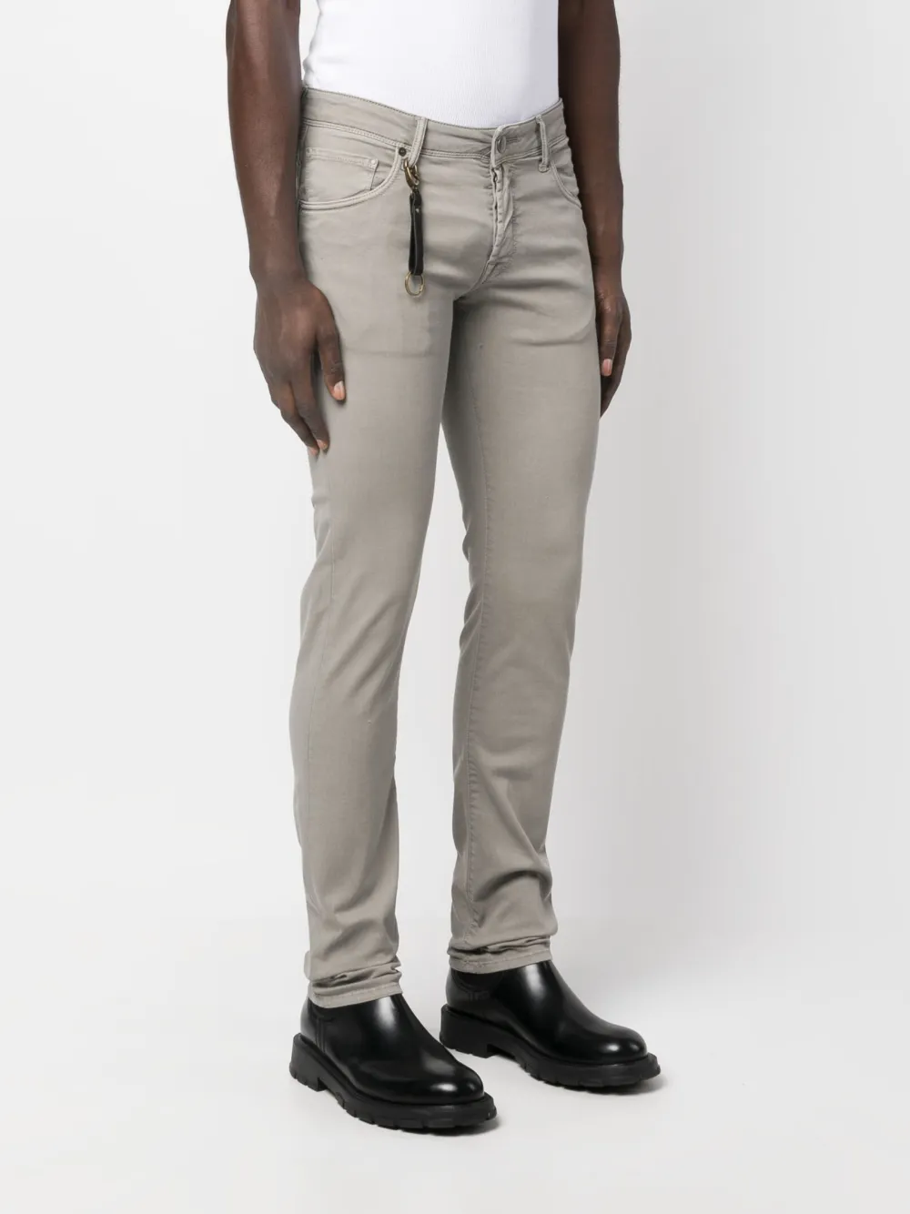 Incotex Low-rise Slim-cut Trousers In Grey