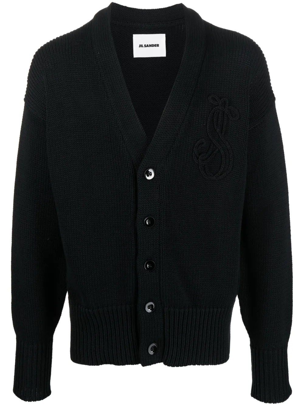 Jil Sander Wool Cardigan In 黑色 | ModeSens