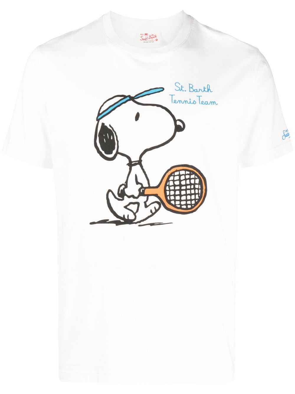 Mc2 Saint Barth Snoopy Tennis Club T-shirt In Bianco