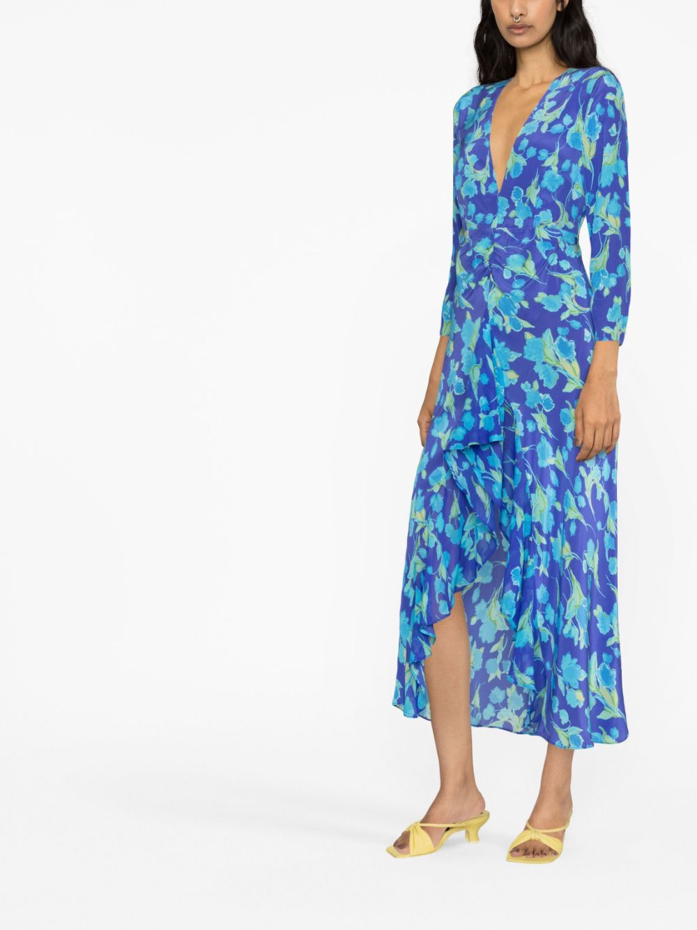 RIXO LONDON FLORAL-PRINT SILK MAXI DRESS 