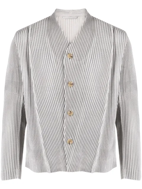 Homme Plissé Issey Miyake - Leno pleated V-neck jacket