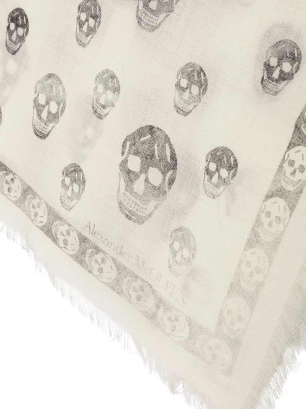 Alexander McQueen Sjaal met doodskopprint - Zwart