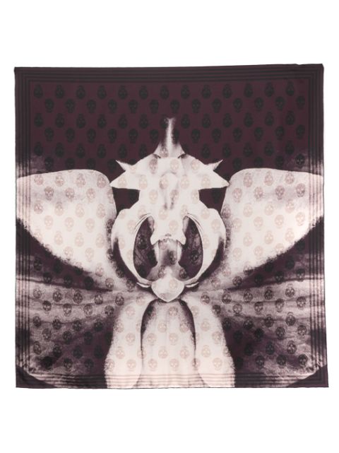 Alexander McQueen orchid-print scarf Women