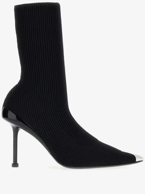 Alexander McQueen bottines Slash 90 mm en maille nervurée
