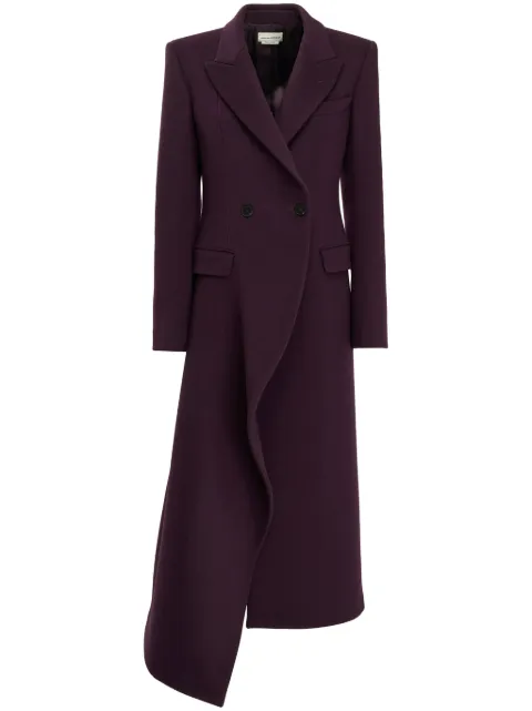 Alexander McQueen asymmetric double-breasted wool coat