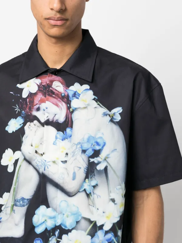 KUSIKOHC フォトプリント ショートスリーブシャツ | ブラック  
