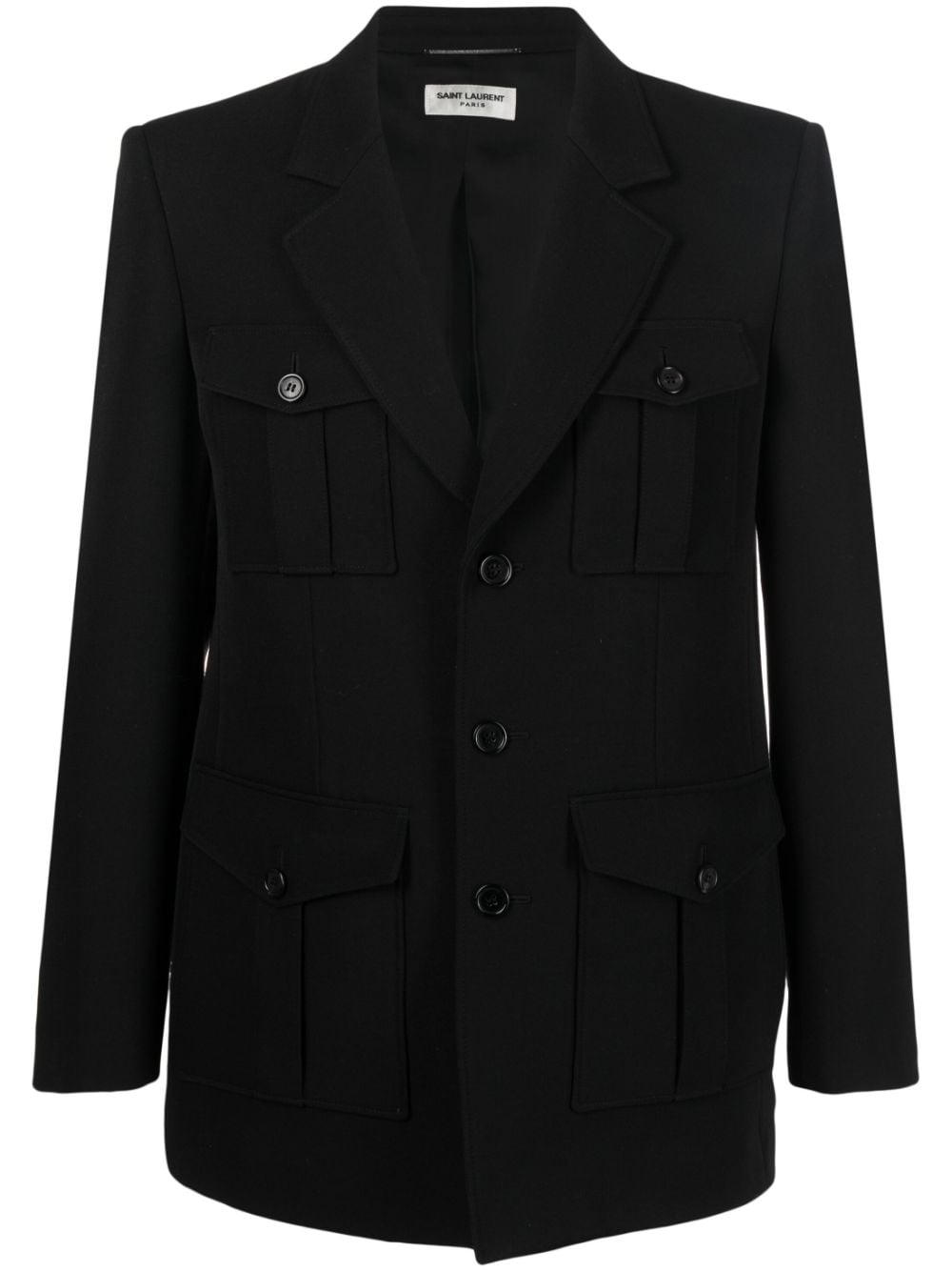 Saint Laurent Single-breasted Blazer Jacket In Black