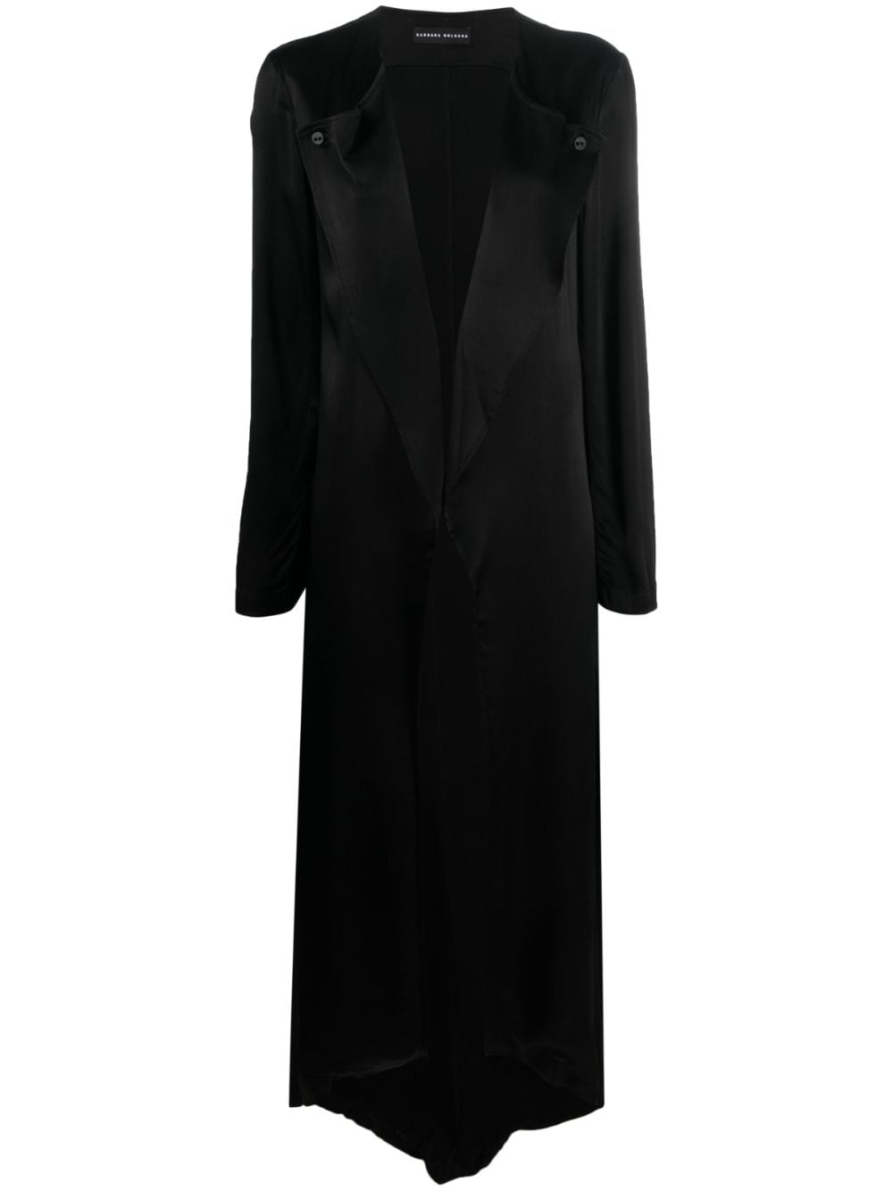 Barbara Bologna V-neck long-sleeved maxi coat - Black