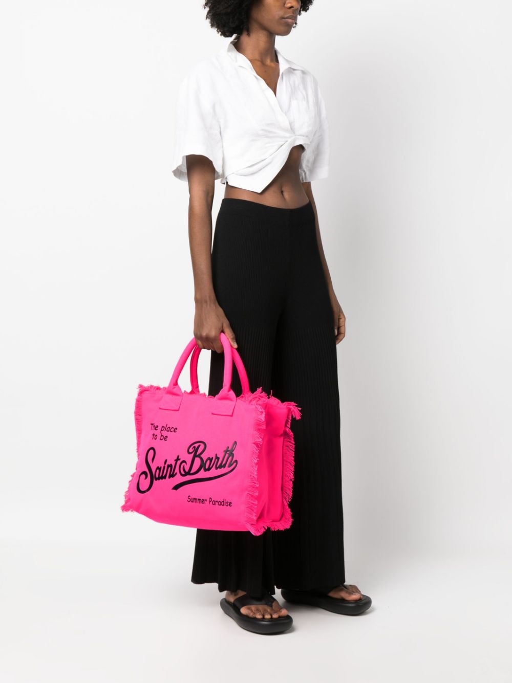 MC2 Saint Barth Vanity strandtas met logoprint - Roze