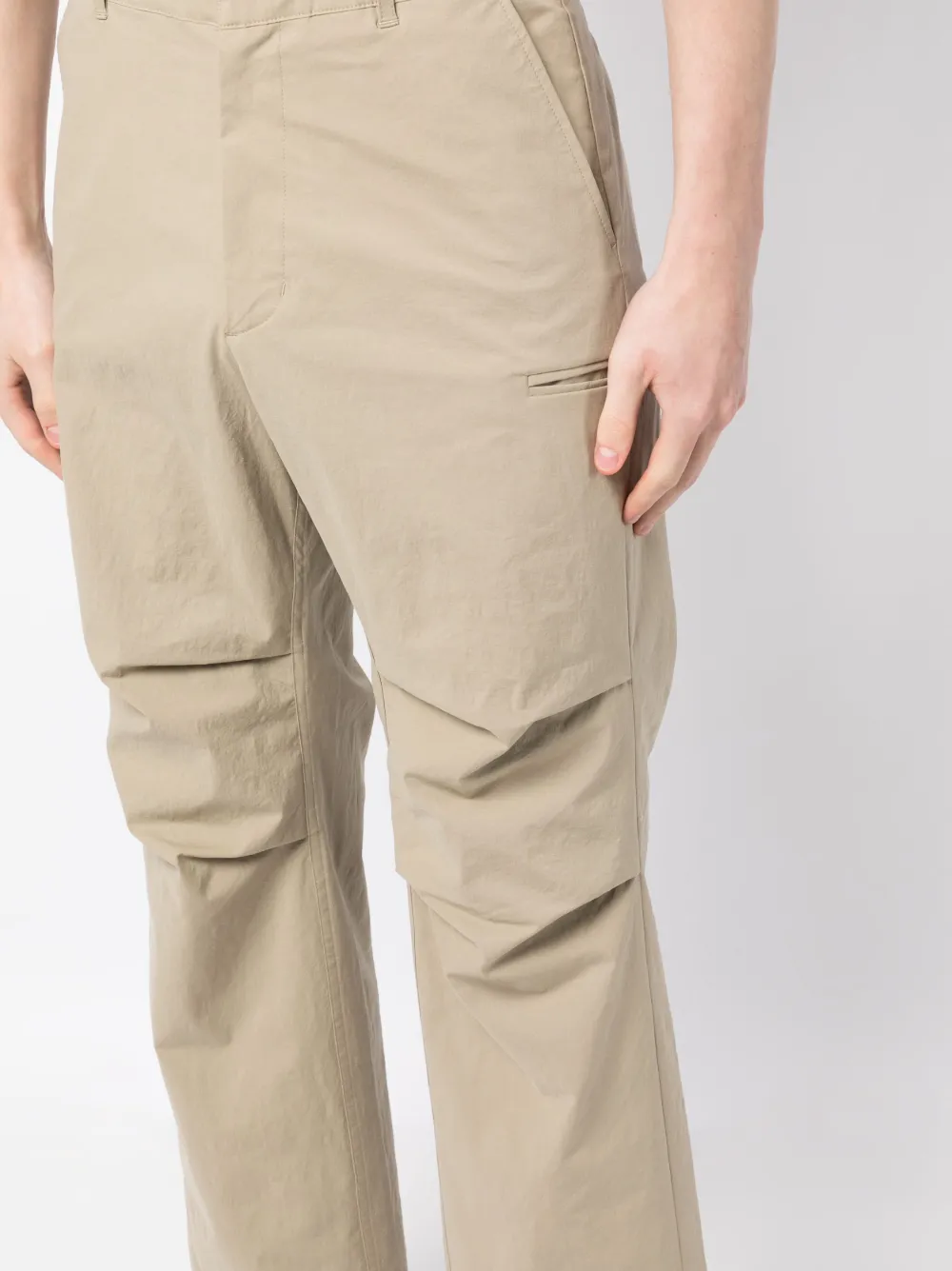 Stance Pleat-detail Cropped Trousers In Brown