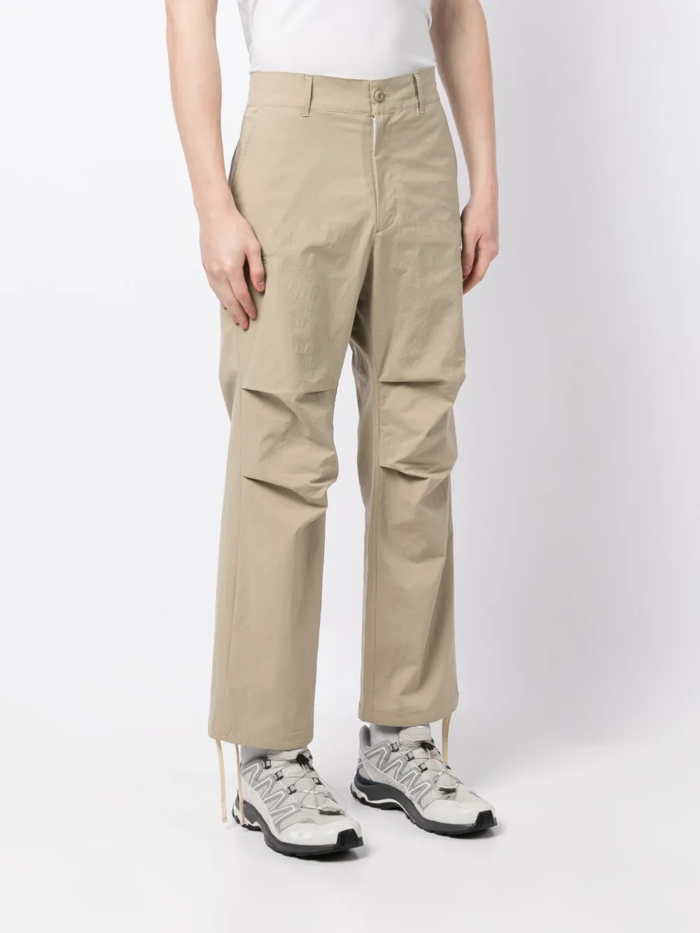 Stance Pleat-detail Cropped Trousers In Brown