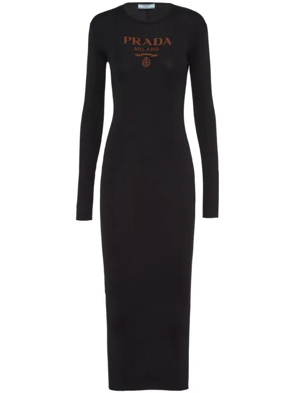 ワンピース Prada Black Silk Dress 20085287_45205472_600.jpg