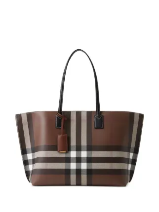 Burberry Tote Con Etiqueta Del Logo y Motivo De Cuadros Farfetch