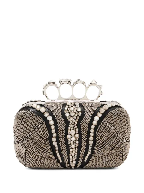 Alexander McQueen Knuckle bead-embellished clutch
