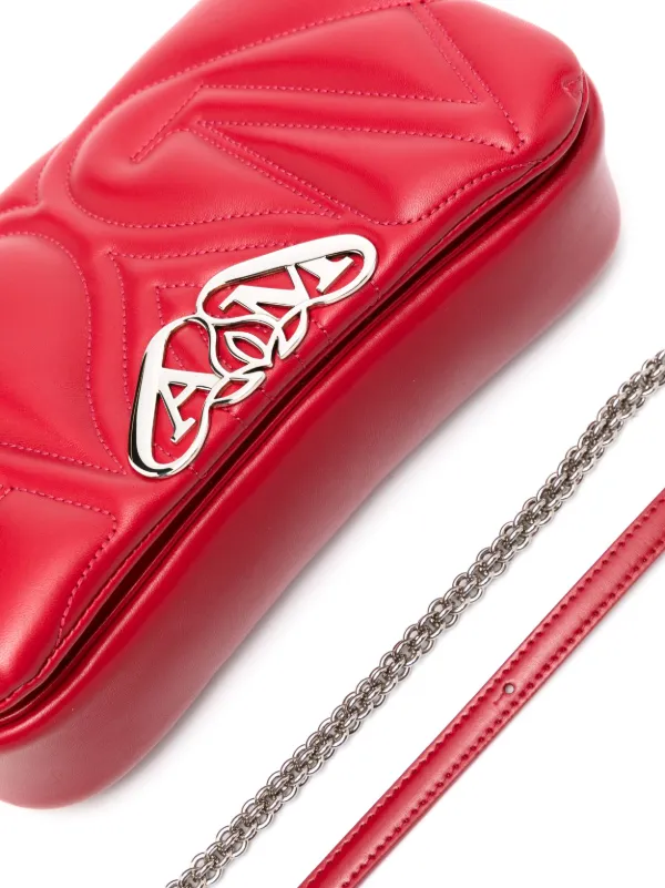 Alexander McQueen Small The Seal Shoulder Bag | Red | FARFETCH