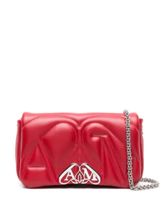 Alexander Mcqueen Women Black Leather Small Seal Shoulder Bag