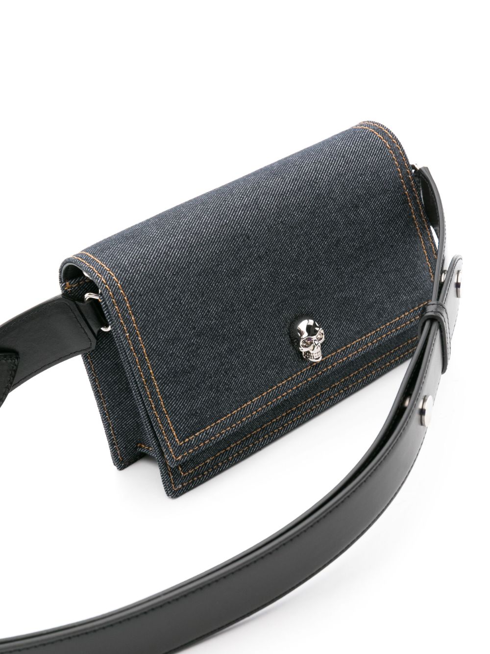 Alexander McQueen small Skull denim shoulder bag Women