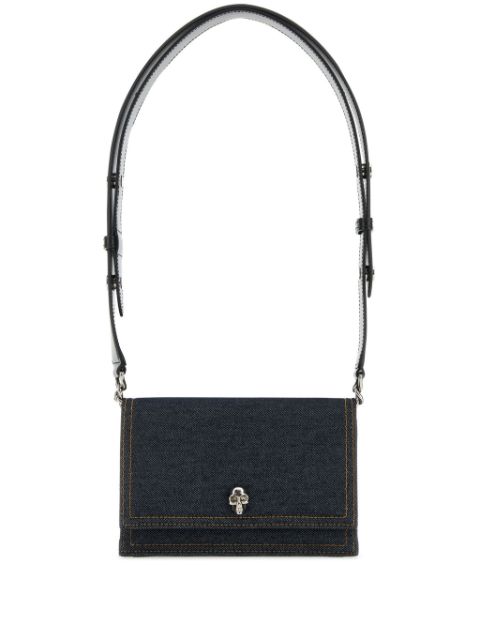 Alexander McQueen small Skull denim shoulder bag Women