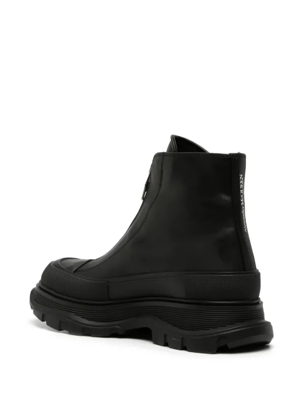 Alexander McQueen Tread Slick Leather Boots | Black | FARFETCH