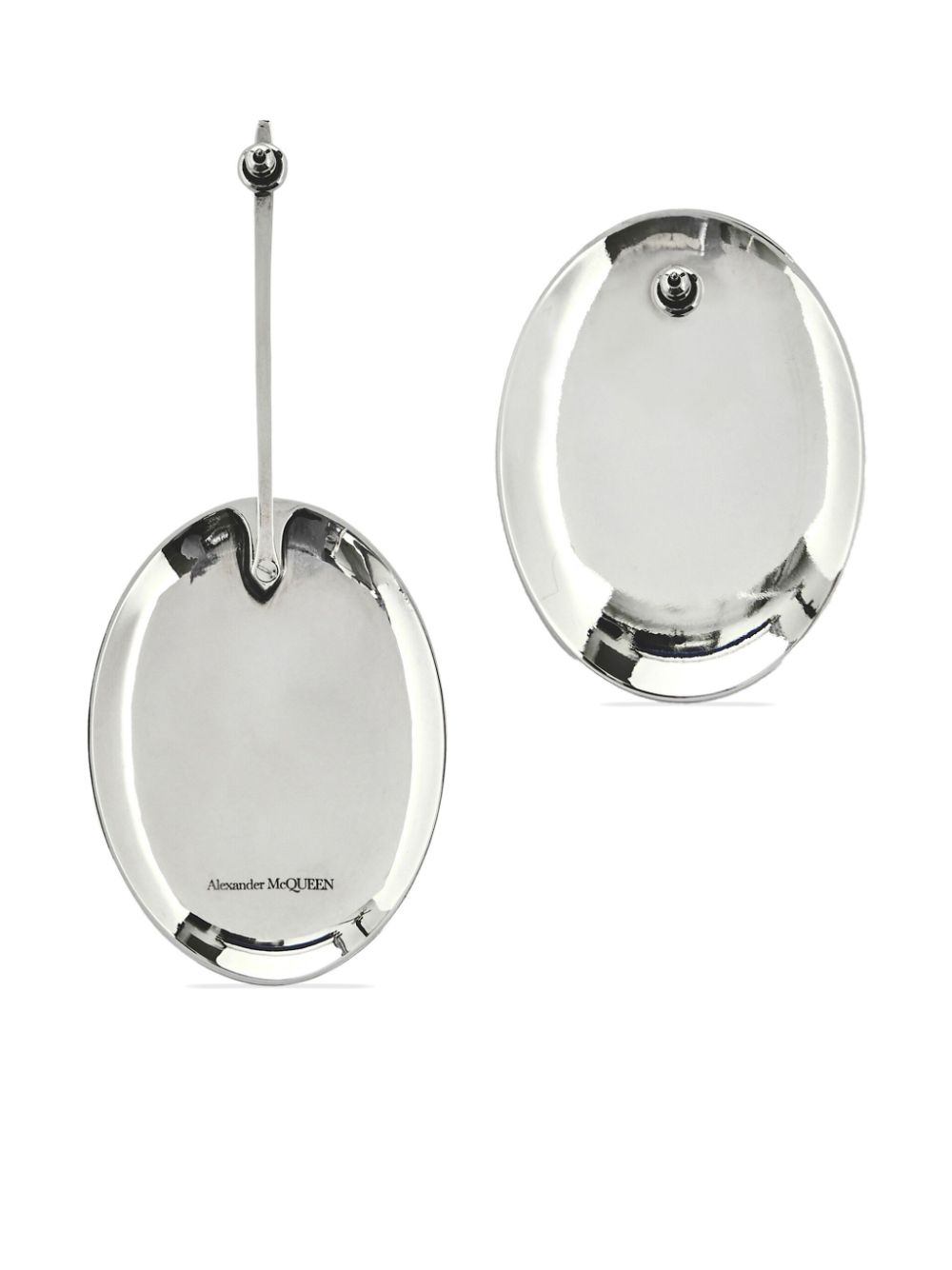 Shop Alexander Mcqueen Faceted Asymmetric Earrings In Silver