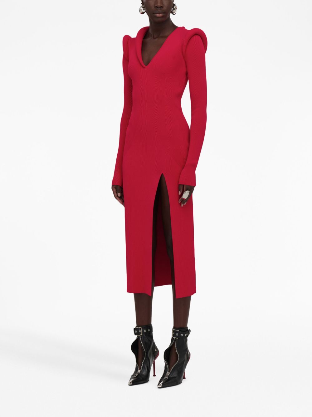 Alexander McQueen ribbed long-sleeve midi dress Women