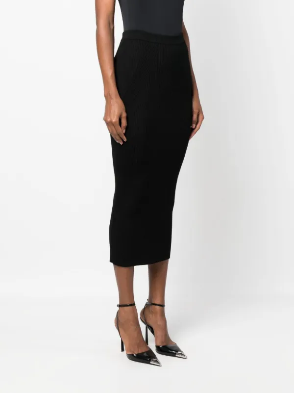 【関税&送料込】Alexander Mcqueen Knit Pencil Skirt Alexander McQueen ribbed-knit Pencil Skirt | Black | FARFETCH GE