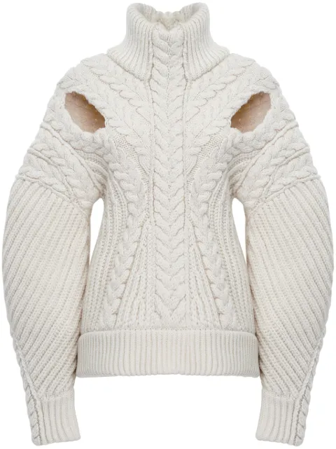 Alexander McQueen cut-out cocoon turtleneck jumper