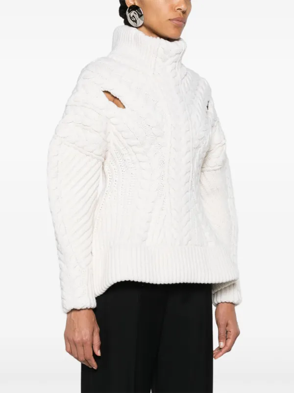 Alexander McQueen slash-detailing cable-knit Jumper - Farfetch