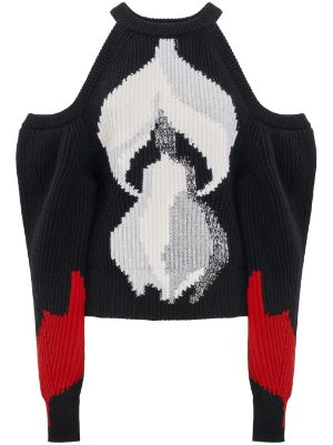 Alexander McQueen abstract-pattern crew-neck Jumper - Farfetch