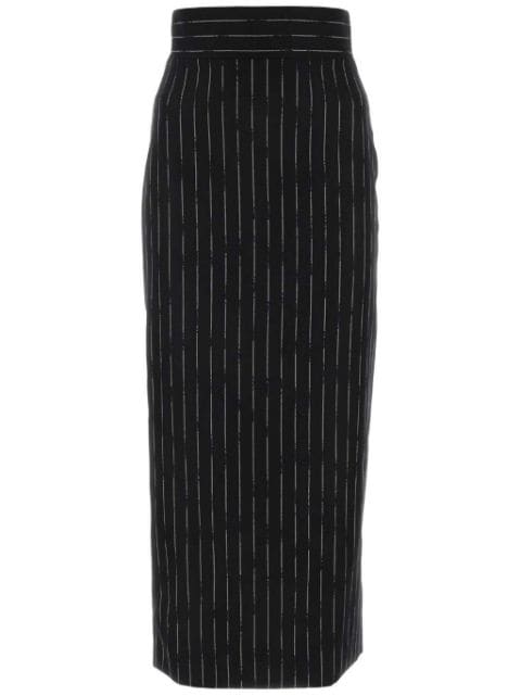 Alexander McQueen Broken Pinstripe high-waisted skirt