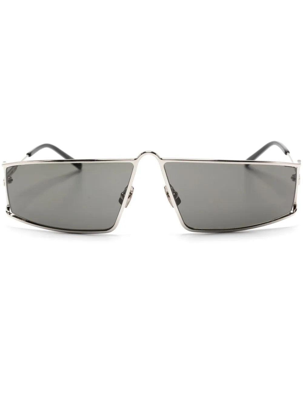 Saint Laurent Metallic Square-framed Sunglasses In Silver