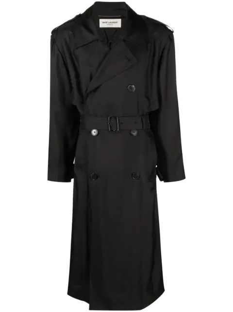 Saint Laurent double-breasted long trench coat