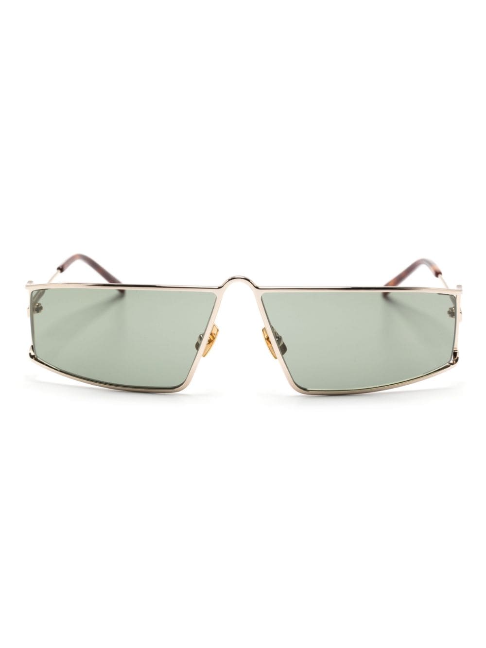 Saint Laurent Metallic Square-framed Sunglasses In Gold